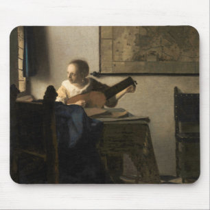 Tapis De Souris Johannes Vermeer - Jeune femme avec un trait
