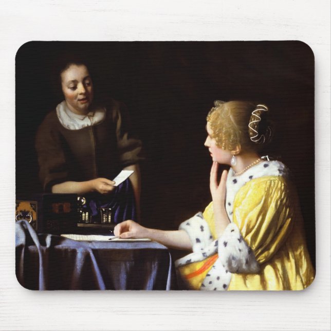 Tapis De Souris Johannes Vermeer - Maîtresse et domestique (Devant)