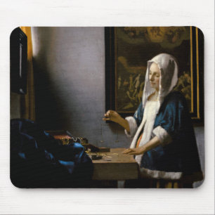 Tapis De Souris Johannes Vermeer - Woman Holding a Balance