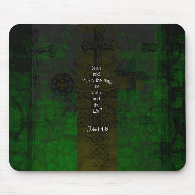 Tapis De Souris John 14:6 Verse de la Bible Citation de chemin ins (Devant)