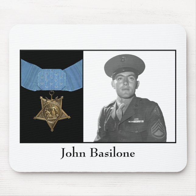 Tapis De Souris John Basilone et la médaille de l'honneur (Devant)