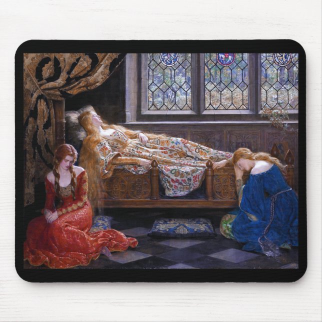 Tapis De Souris John Maler Collier, "somnoler la beauté" (Devant)