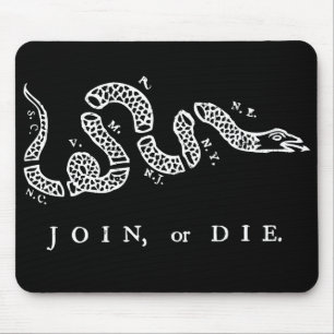 Tapis De Souris joignez ou mourez graphique blanc affligé