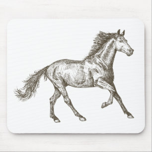 Tapis De Souris Joli Amour de Cheval Équitation Poney Chevaux Cowg