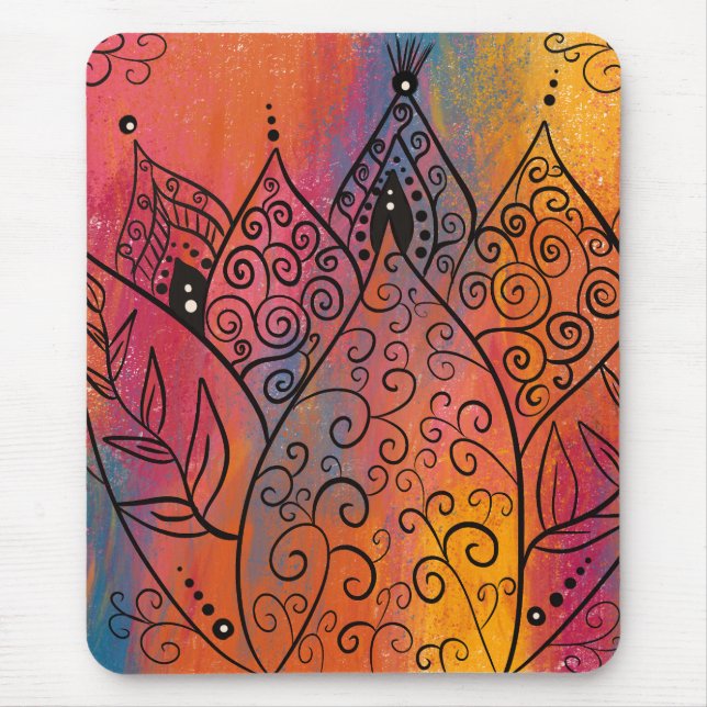 Tapis De Souris Joli Art Floral (Devant)