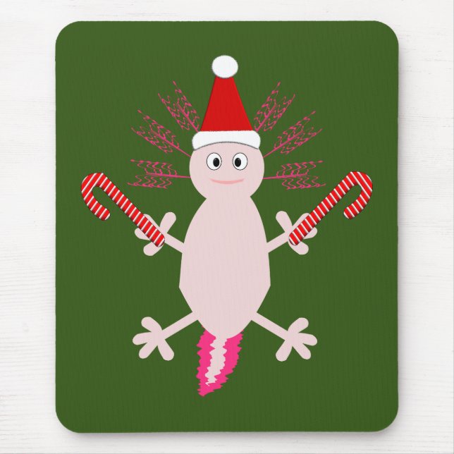Tapis De Souris Joli Axolotl de Noël (Devant)
