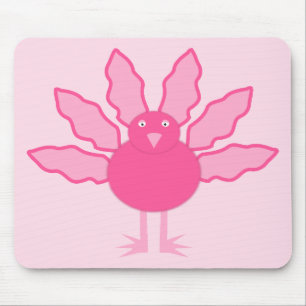 Tapis De Souris Joli bébé rose fille Thanksgiving Turquie