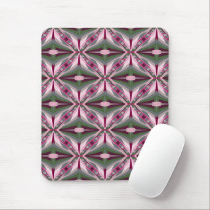 Tapis De Souris Joli Bloc De Couleur Étitré Rose Et Vert