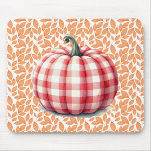 Tapis De Souris Joli bonjour chute plaid citrouille