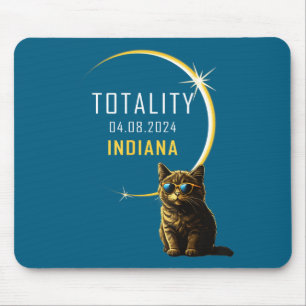 Tapis De Souris Joli chat de l'éclipse solaire totale de l'Indiana