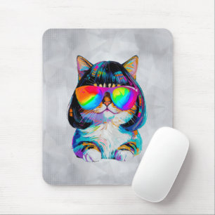 Tapis De Souris Joli Chat Drôle Smol (Peinture No. 2)