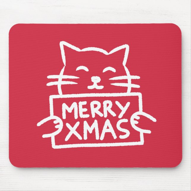 Tapis De Souris Joli Chat Joyeux Noël (Devant)