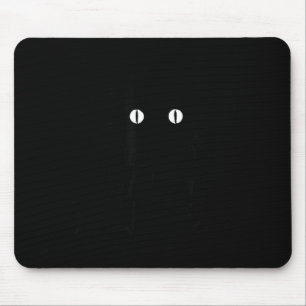 Tapis De Souris Joli Chat Noir d'Halloween Avec Moustaches Heureux
