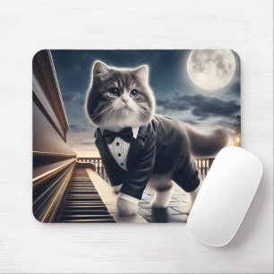 Tapis De Souris Joli Chat Patidigital Joue une Sonate au Clair de