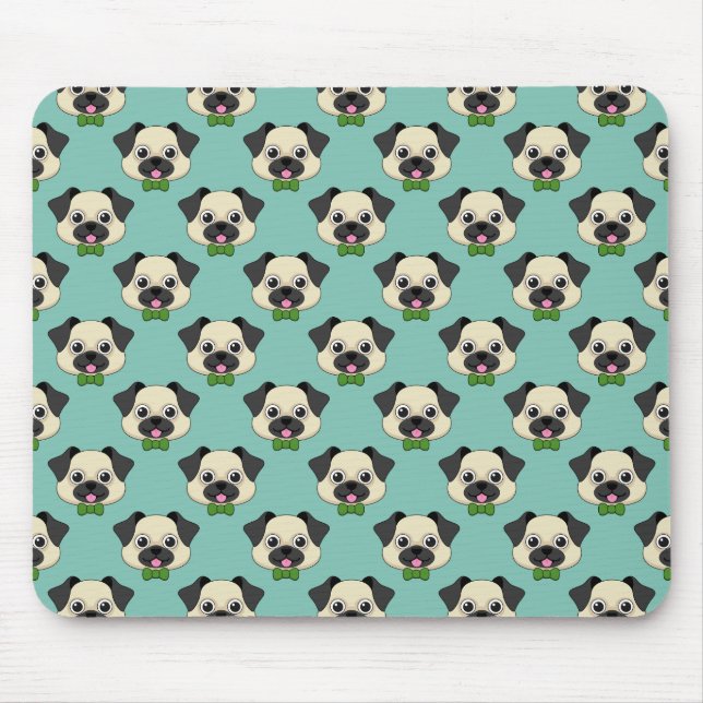 Tapis De Souris Joli chien Carlin avec Papillon (Devant)