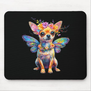 Tapis De Souris Joli chien chihuahua ange avec des ailes