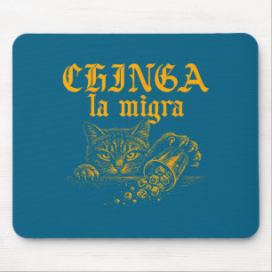 Tapis De Souris Joli Chinga La Migra Rétro Chat