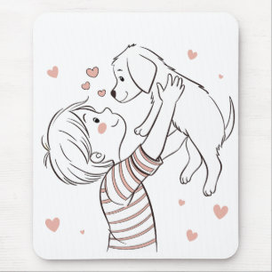 Tapis De Souris Joli chiot avec un joli dessin pour enfant