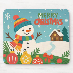 Tapis De Souris Joli, classique bonhomme de neige de Noël