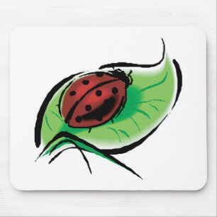 Tapis De Souris joli coccinelle sur la feuille