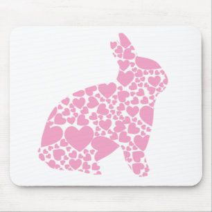 Tapis De Souris Joli Coeurs d'amour rose lapin lapin lapin - ajout