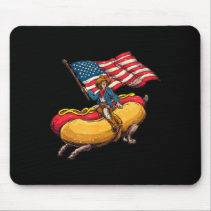 Tapis De Souris Joli costume de cowboy weenie hotdog avec nos coul