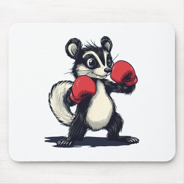 Tapis De Souris Joli Costume De Skunk Avec Mitts De Boxe (Devant)