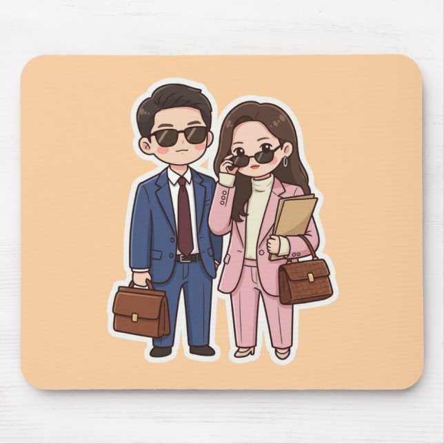 Tapis de souris joli couple d'avocats chibi de dra (Devant)