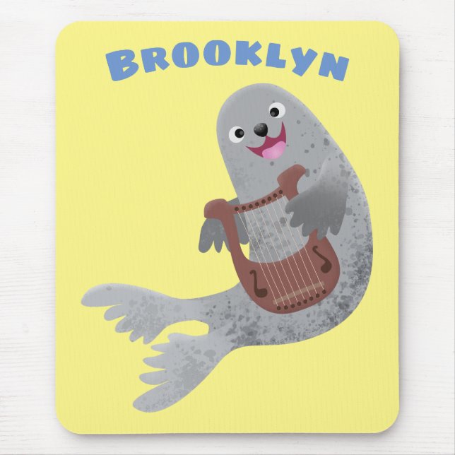 Tapis De Souris Joli dessin animé sur le phoque du Groenland (Devant)