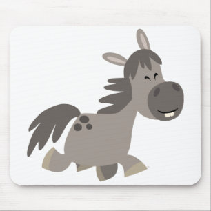 Tapis De Souris Joli dessin gris Pony Mousepad