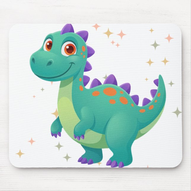 Tapis De Souris Joli Dino Dans L'Espace (Devant)