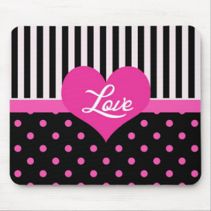 Tapis De Souris Joli, doux, élégant, jolis pois roses