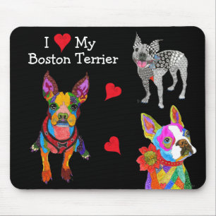 Tapis De Souris Joli et coloré Boston Terrier Mousepad