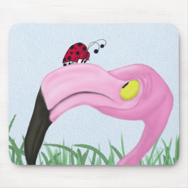 Tapis De Souris Joli Flamant rose rose (Devant)