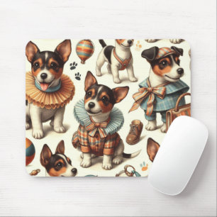 Tapis De Souris Joli Jouet Vintage Fox Terrier sans couture