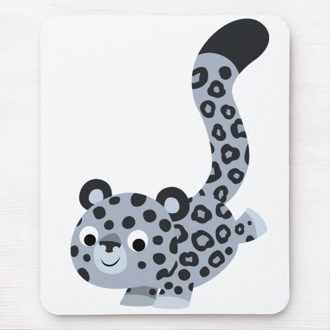 Tapis De Souris Joli Landing Cartoon Snow Leopard Mousepad (Devant)