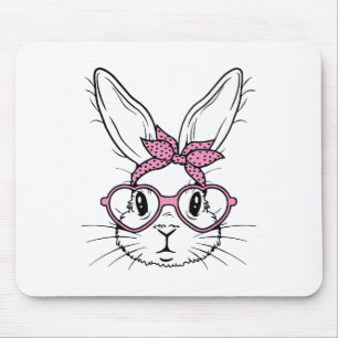 Tapis De Souris Joli Lapin Rabbit Face Avec Bandana Heart Gles Eas