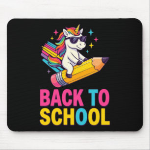 Tapis De Souris Joli licorne retour à l'école premier jour d'école