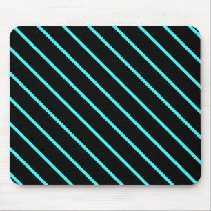Tapis De Souris Joli monogramme aqua rayures noires Toutes sur imp
