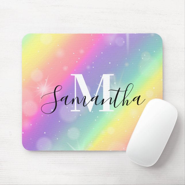 Tapis De Souris Joli Monogramme coloré (Avec souris)
