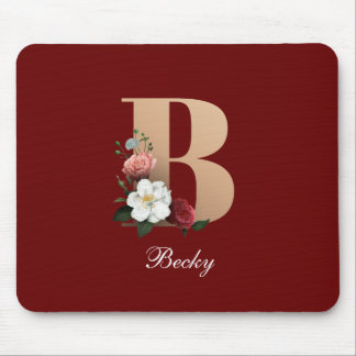 Tapis De Souris Joli Monogramme Floral B MODÈLE