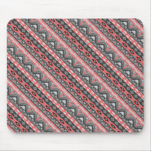 Tapis De Souris Joli motif aztèque gris rouge