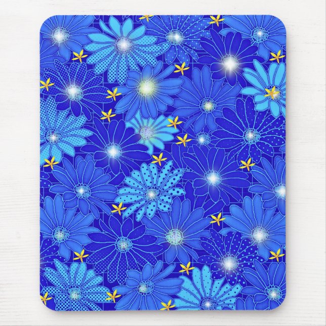 Tapis De Souris Joli Motif Blue Daisy (Devant)