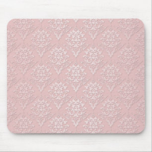Tapis De Souris Joli motif damassé rose girly