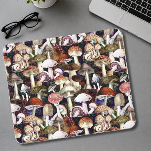Tapis De Souris Joli motif de champignon brun fongique de jardin