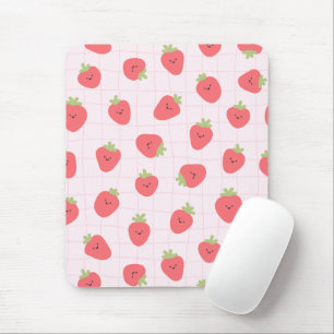 Tapis De Souris Joli motif de fraise – Fraise Kawaii