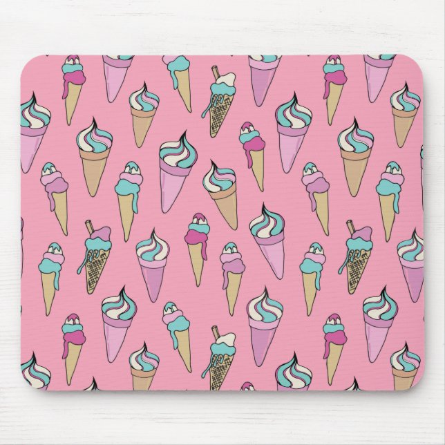 Tapis De Souris Joli motif de glace rose (Devant)