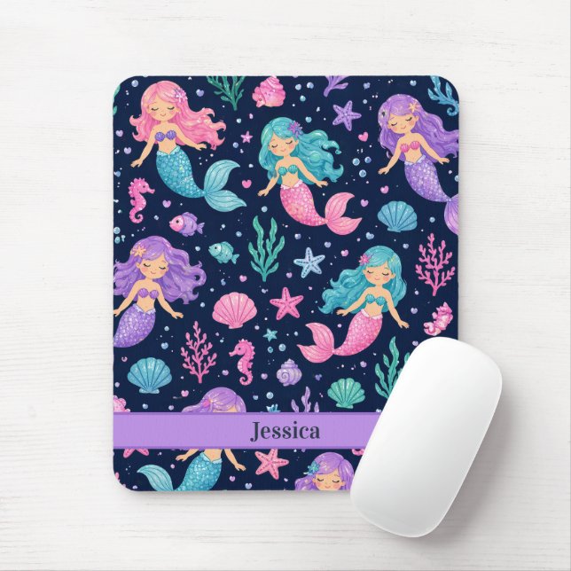 Tapis De Souris Joli motif de sirène (Avec souris)