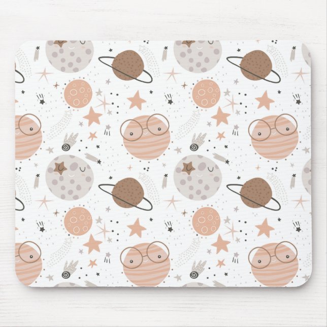 Tapis De Souris Joli Motif Doodle Planet (Devant)