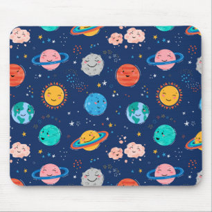 Tapis De Souris Joli Motif Planète Souriante